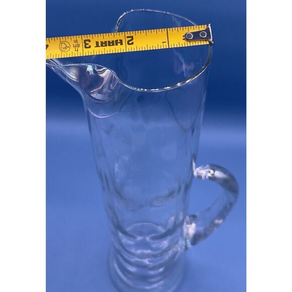 13” West Virginia Glass Draping Pearl Luster Rainbow Iridescent Cocktail Pitcher - Picture 9 of 9